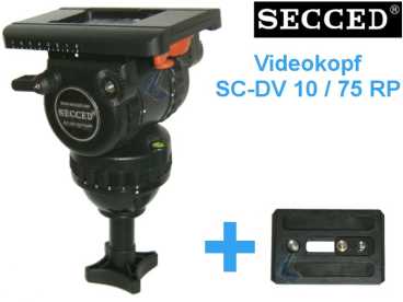 SECCED Videokopf SC-DV10/75RP Fluid Head 0-11,4 kg / 75mm Schale